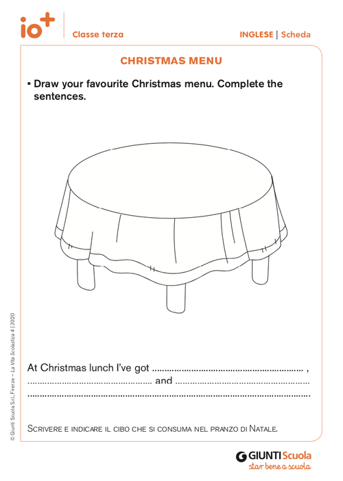 Christmas menu | Giunti Scuola Christmas menu | Giunti Scuola