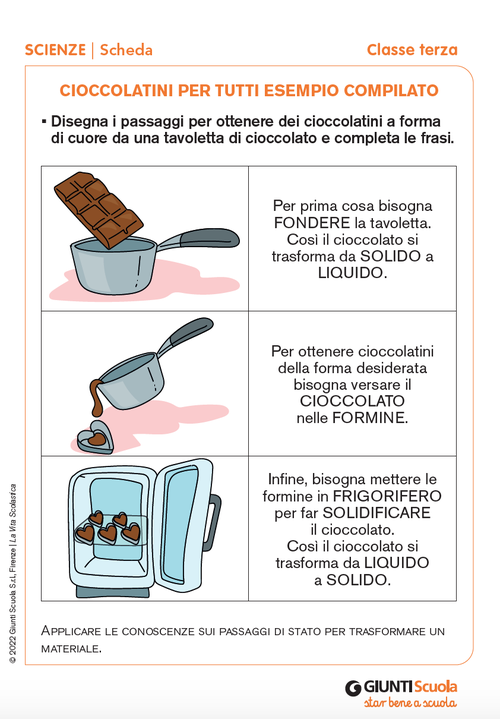Cioccolatini per tutti esempio compilato | Giunti Scuola Cioccolatini per tutti esempio compilato | Giunti Scuola