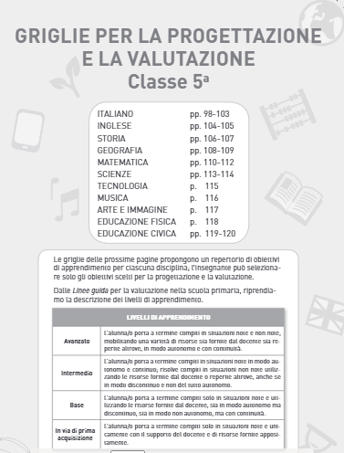 Classe 5ª - Griglie per progettazione e valutazione | Giunti Scuola