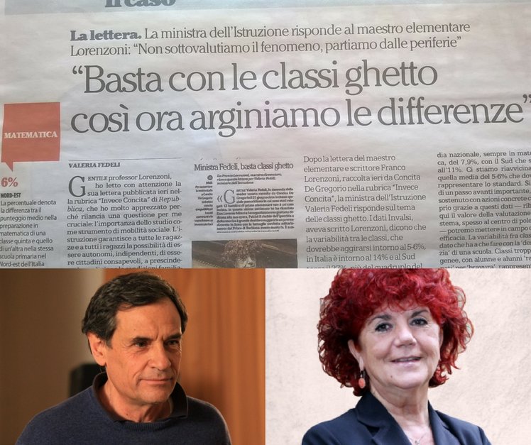 "Classi ghetto", la ministra Valeria Fedeli risponde all'appello del maestro Franco Lorenzoni | Giunti Scuola
