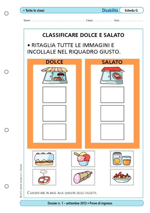 Classificare dolce e salato | Giunti Scuola Classificare dolce e salato | Giunti Scuola