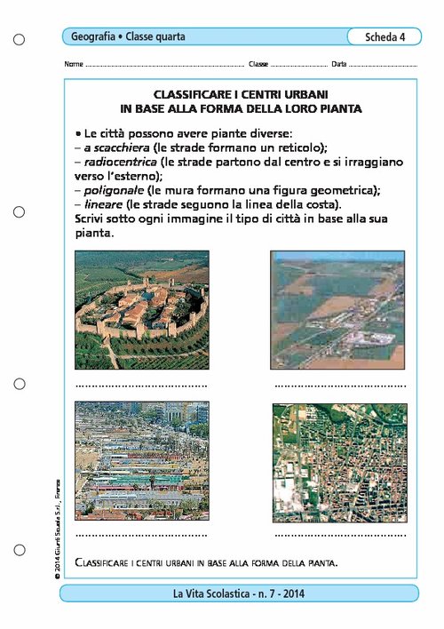 Classificare i centri urbani in base alla forma della loro pianta | Giunti Scuola Classificare i centri urbani in base alla forma della loro pianta | Giunti Scuola