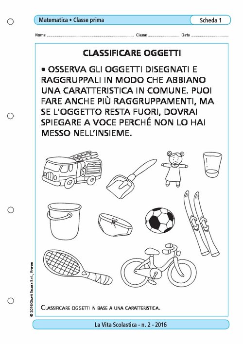 Classificare oggetti | Giunti Scuola Classificare oggetti | Giunti Scuola
