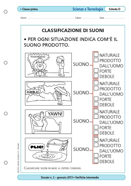 Classificazione di suoni | Giunti Scuola Classificazione di suoni | Giunti Scuola