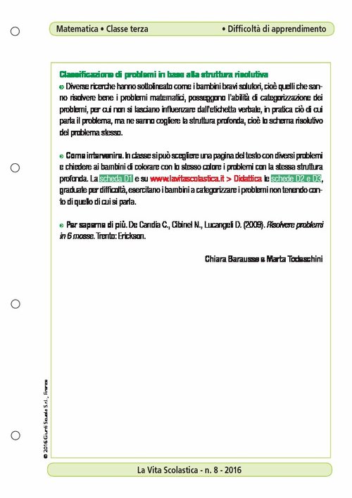 Classificazioni di problemi in base alla struttura risolutiva | Giunti Scuola Classificazioni di problemi in base alla struttura risolutiva | Giunti Scuola