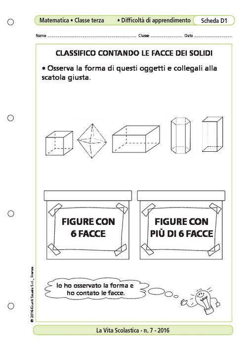 Classifico contando le facce dei solidi | Giunti Scuola Classifico contando le facce dei solidi | Giunti Scuola