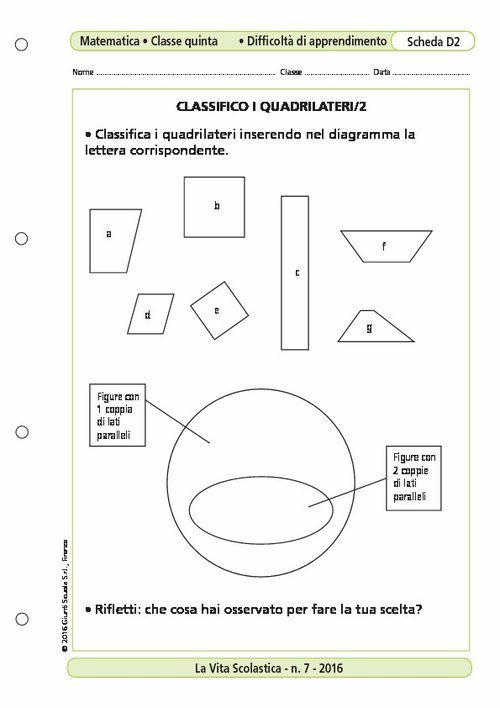 Classifico i quadrilateri/2 | Giunti Scuola Classifico i quadrilateri/2 | Giunti Scuola