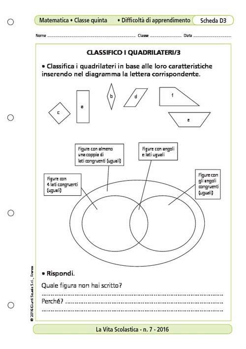 Classifico i quadrilateri/3 | Giunti Scuola Classifico i quadrilateri/3 | Giunti Scuola