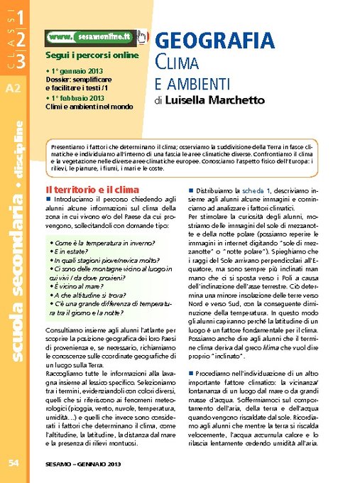 Clima e ambienti | Giunti Scuola Clima e ambienti | Giunti Scuola