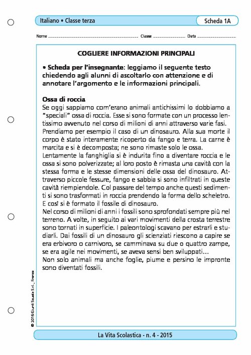 Cogliere informazioni principali | Giunti Scuola Cogliere informazioni principali | Giunti Scuola