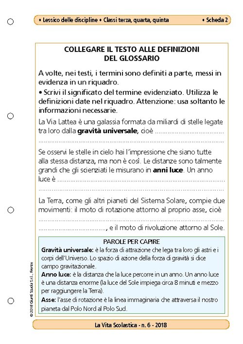 Collegare il testo alle definizioni del glossario | Giunti Scuola Collegare il testo alle definizioni del glossario | Giunti Scuola