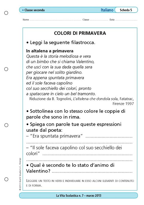 Colori di primavera | Giunti Scuola Colori di primavera | Giunti Scuola