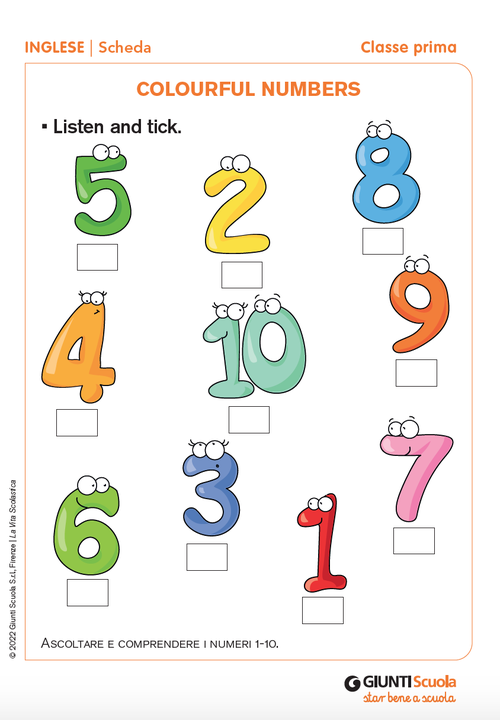 Colourful numbers | Giunti Scuola Colourful numbers | Giunti Scuola