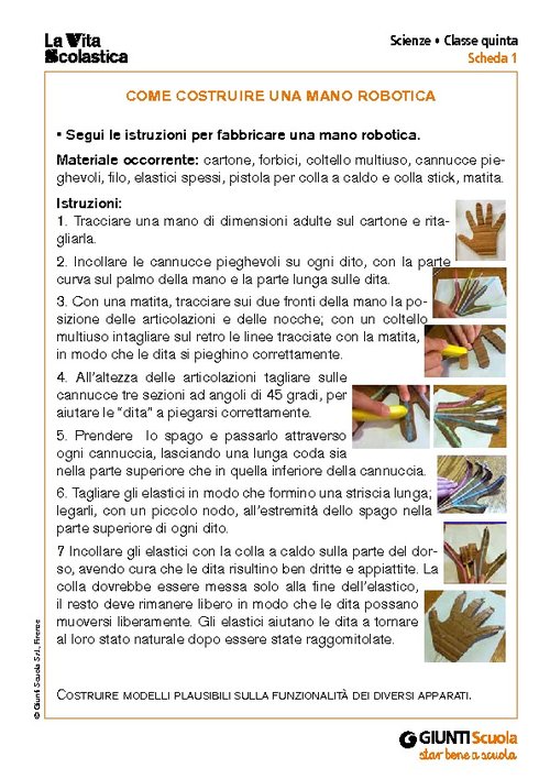 Come costruire una mano robotica | Giunti Scuola Come costruire una mano robotica | Giunti Scuola