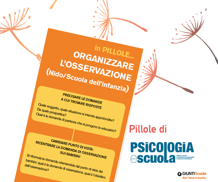 Come organizzare l'osservazione (nido/scuola infanzia) - "Pillole" per star bene insieme | Giunti Scuola