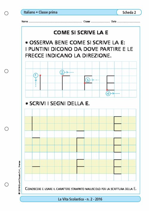 Come si scrive la E | Giunti Scuola Come si scrive la E | Giunti Scuola