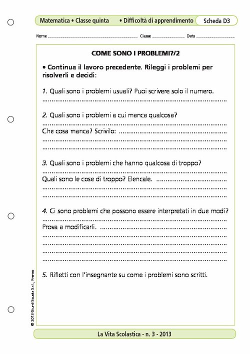 Come sono i problemi/2 | Giunti Scuola Come sono i problemi/2 | Giunti Scuola