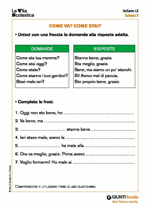 Come va? Come stai? | Giunti Scuola Come va? Come stai? | Giunti Scuola