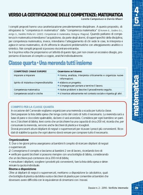 Compiti funzionali allo sviluppo delle competenze: Matematica, classi 4-5 | Giunti Scuola Compiti funzionali allo sviluppo delle competenze: Matematica, classi 4-5 | Giunti Scuola