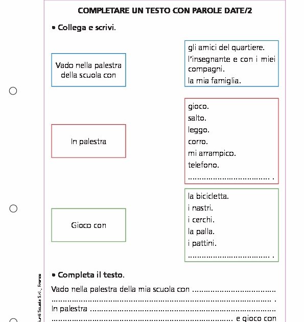 Testi Da Completare Con Parole Completare un testo con parole date/2 | Giunti Scuola