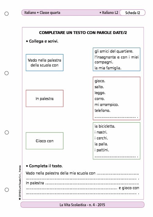 Completare un testo con parole date/2 | Giunti Scuola Completare un testo con parole date/2 | Giunti Scuola