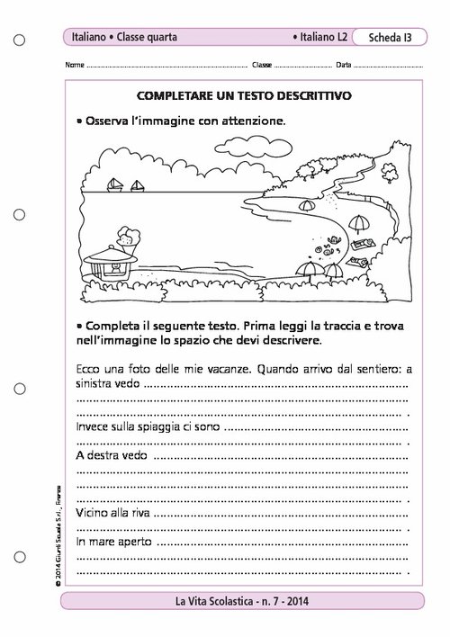 Completare un testo descrittivo | Giunti Scuola Completare un testo descrittivo | Giunti Scuola