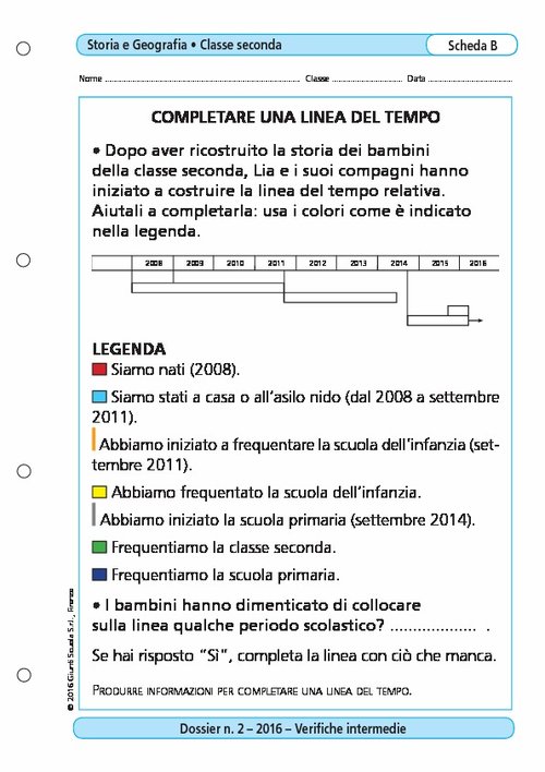 Completare una linea del tempo | Giunti Scuola Completare una linea del tempo | Giunti Scuola
