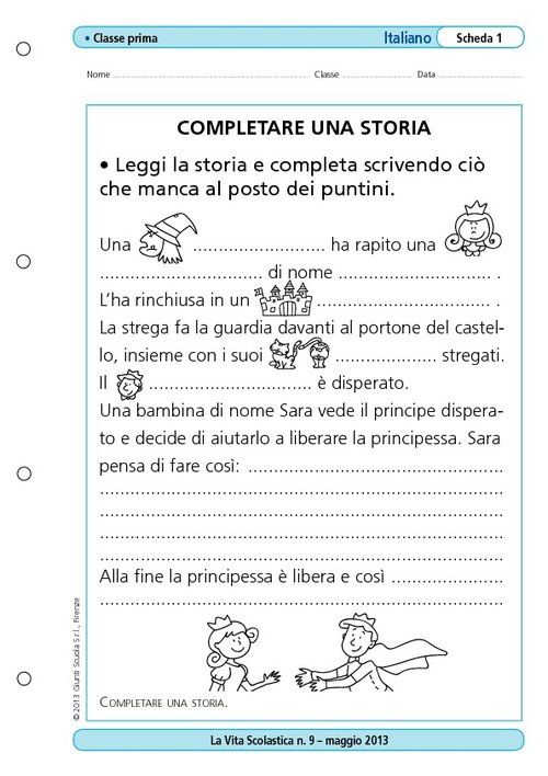 Completare una storia | Giunti Scuola Completare una storia | Giunti Scuola