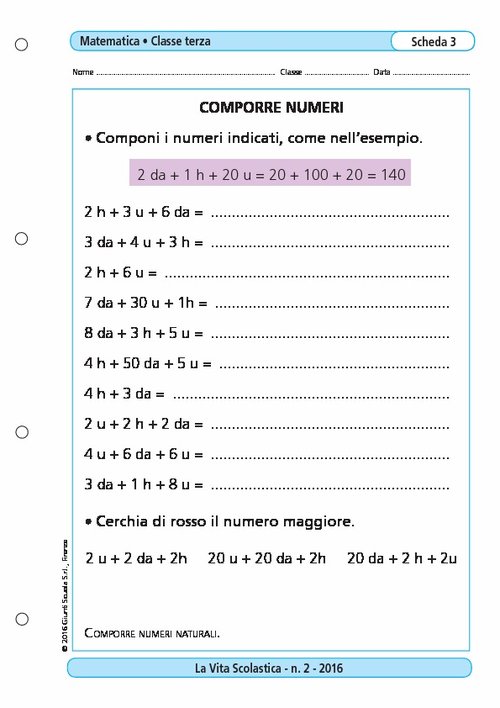 Comporre numeri | Giunti Scuola Comporre numeri | Giunti Scuola