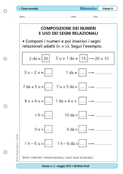 Composizione dei numeri e uso dei segni relazionali | Giunti Scuola Composizione dei numeri e uso dei segni relazionali | Giunti Scuola