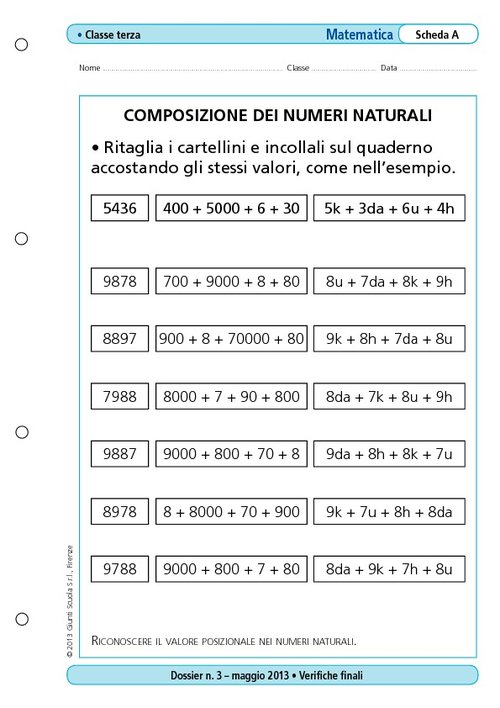 Composizione dei numeri naturali | Giunti Scuola Composizione dei numeri naturali | Giunti Scuola