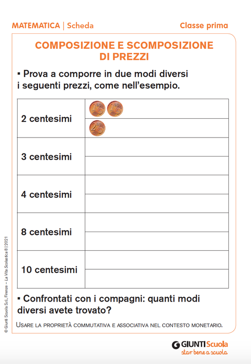 Composizione e scomposizione di prezzi | Giunti Scuola Composizione e scomposizione di prezzi | Giunti Scuola