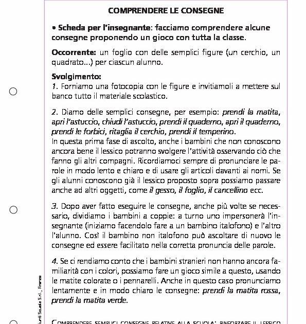 Comprendere Le Consegne Comprendere Le Consegne Giunti Scuola