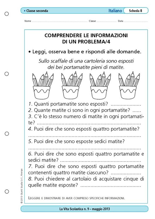 Comprendere le informazioni di un problema/4 | Giunti Scuola Comprendere le informazioni di un problema/4 | Giunti Scuola
