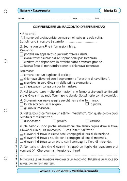 Comprendere un racconto d'esperienza/2 | Giunti Scuola Comprendere un racconto d'esperienza/2 | Giunti Scuola