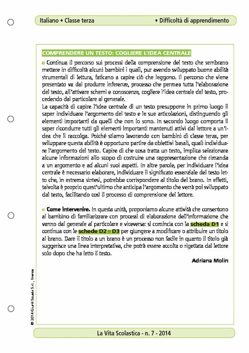 Comprendere un testo: cogliere l'idea centrale | Giunti Scuola Comprendere un testo: cogliere l'idea centrale | Giunti Scuola