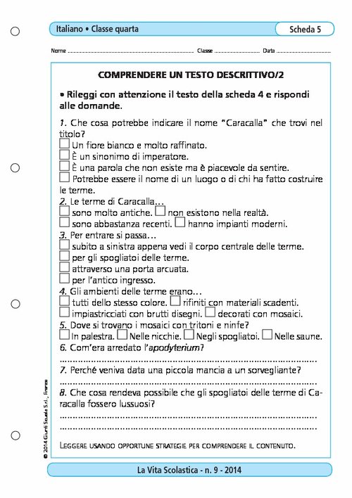 Comprendere un testo descrittivo/2 | Giunti Scuola Comprendere un testo descrittivo/2 | Giunti Scuola
