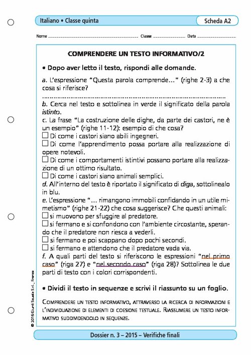 Comprendere un testo informativo/2 | Giunti Scuola Comprendere un testo informativo/2 | Giunti Scuola