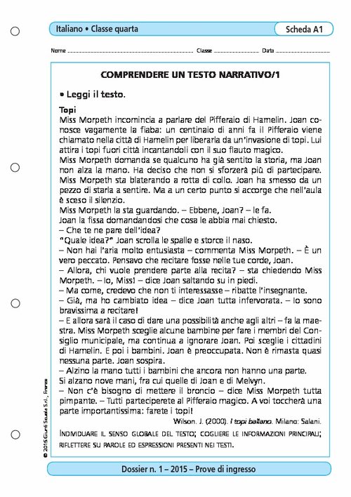 Comprendere un testo narrativo/1 | Giunti Scuola