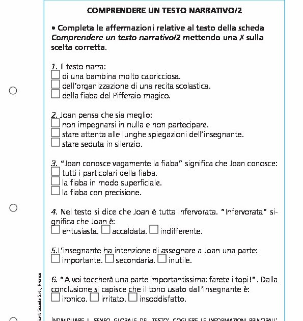 Comprendere Un Testo Narrativo 2 Comprendere Un Testo Narrativo 2 