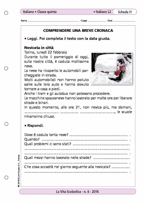 Comprendere una breve cronaca | Giunti Scuola Comprendere una breve cronaca | Giunti Scuola