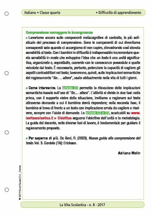 Comprensione: correggere le incongruenze | Giunti Scuola Comprensione: correggere le incongruenze | Giunti Scuola