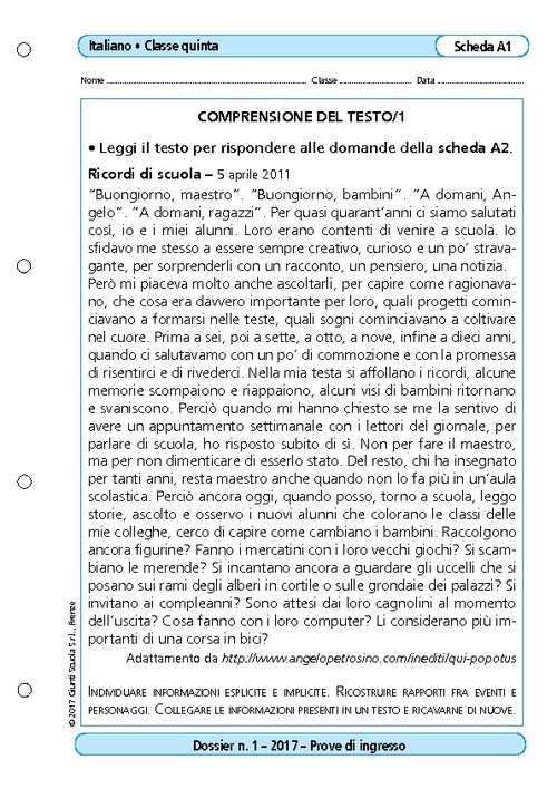 Comprensione del testo/1 | Giunti Scuola Comprensione del testo/1 | Giunti Scuola