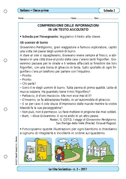 Comprensione delle informazioni in un testo ascoltato | Giunti Scuola Comprensione delle informazioni in un testo ascoltato | Giunti Scuola