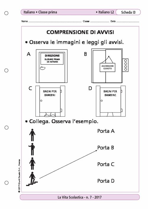 Comprensione di avvisi | Giunti Scuola Comprensione di avvisi | Giunti Scuola