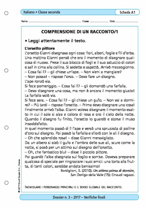 Racconto Di Avventura Con Domande Di Comprensione Comprensione di un racconto/1 | Giunti Scuola