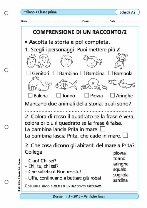 Comprensione di un racconto/2 | Giunti Scuola Comprensione di un racconto/2 | Giunti Scuola