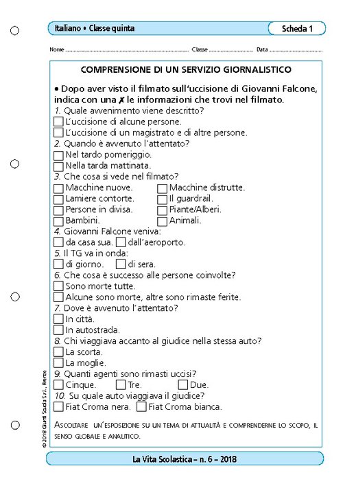Comprensione di un servizio giornalistico | Giunti Scuola Comprensione di un servizio giornalistico | Giunti Scuola