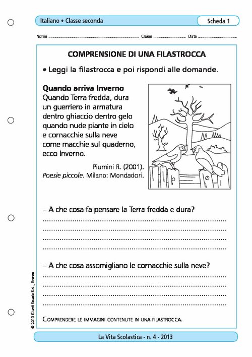 Comprensione di una filastrocca | Giunti Scuola Comprensione di una filastrocca | Giunti Scuola
