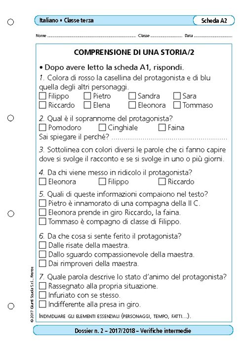 Comprensione di una storia/2 | Giunti Scuola Comprensione di una storia/2 | Giunti Scuola